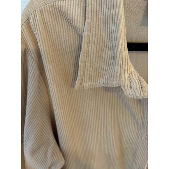 Blair Tan Corduroy Button Down Shirt XL Soft Cotton Shacket Overshirt - Picture 5 of 6